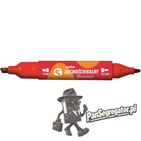 Marker suchościeralny dwustronny czerwony KM504-C2 TETIS 5mm/4.2mm