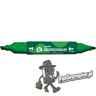 Marker suchościeralny dwustronny zielony KM504-Z2 TETIS 5mm/4.2mm