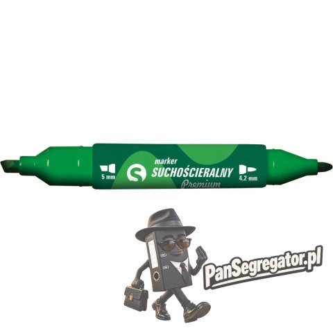 Marker suchościeralny dwustronny zielony KM504-Z2 TETIS 5mm/4.2mm