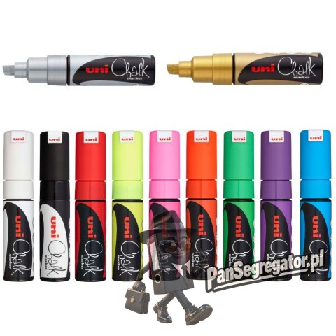 Marker z farbą kredową CHALK PWE-8K srebrny UNI UNPWE8K/6SR