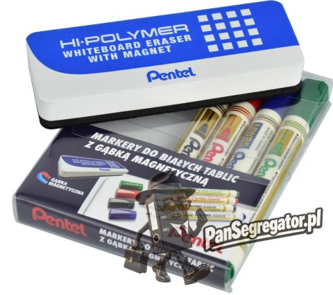 Markery do tablic MW85-ST4ABCDPL 4szt. z gąbką PENTEL