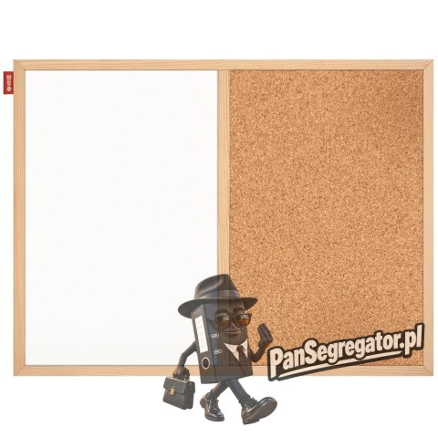 Tablica DUO korkowo-such-magn.60x40 rama drewniana MTD060040 MEMOBE