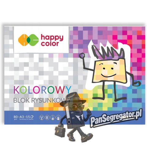 Blok rysunkowy kolorowy A3 15k 80g HA 3708 3040-09 HAPPY COLOR