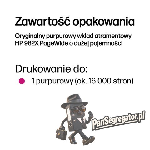 HP Oryginalny purpurowy wkład atramentowy 982X PageWide o dużej pojemności