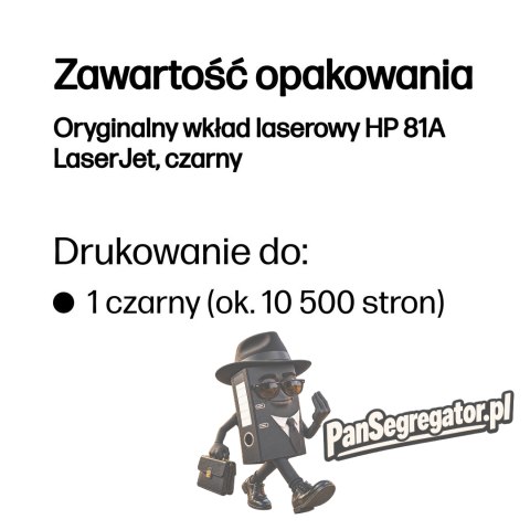 HP Oryginalny wkład laserowy 81A LaserJet, czarny