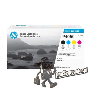 Samsung Zestaw 4 oryginalnych błękitnych, purpurowych, żółtych i czarnych tonerów HP CLT-P406C