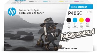 Samsung Zestaw 4 oryginalnych błękitnych, purpurowych, żółtych i czarnych tonerów HP CLT-P406C