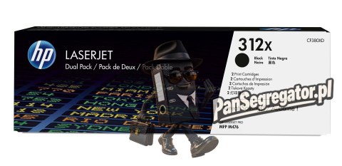 HP 312X zestaw 2 oryginalnych, wysokowydajnych wkładów laserowych czarnych