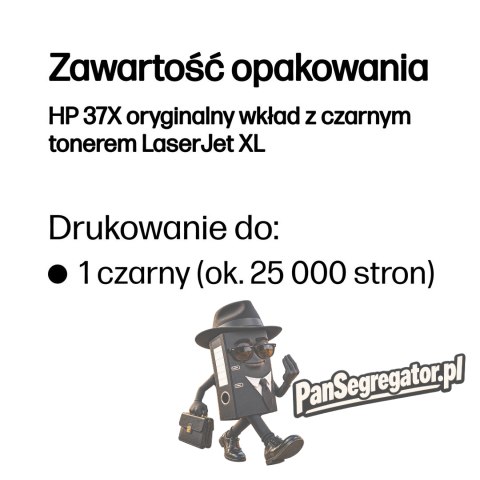 HP 37X oryginalny wkład z czarnym tonerem LaserJet XL