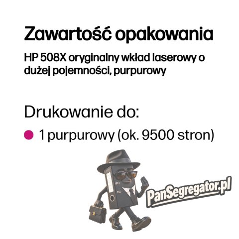 HP 508X oryginalny wkład laserowy o dużej pojemności, purpurowy