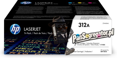 Toner HP zestaw HP 312A, HP312A=CF440AM, zawiera CMY, CF381A+CF382A+CF383A