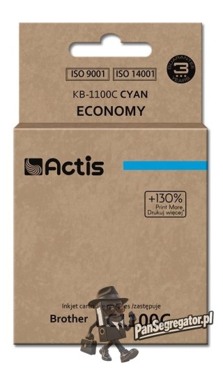 Actis KB-1100C Tusz (zamiennik Brother LC1100C/980C; Standard; 19 ml; niebieski)