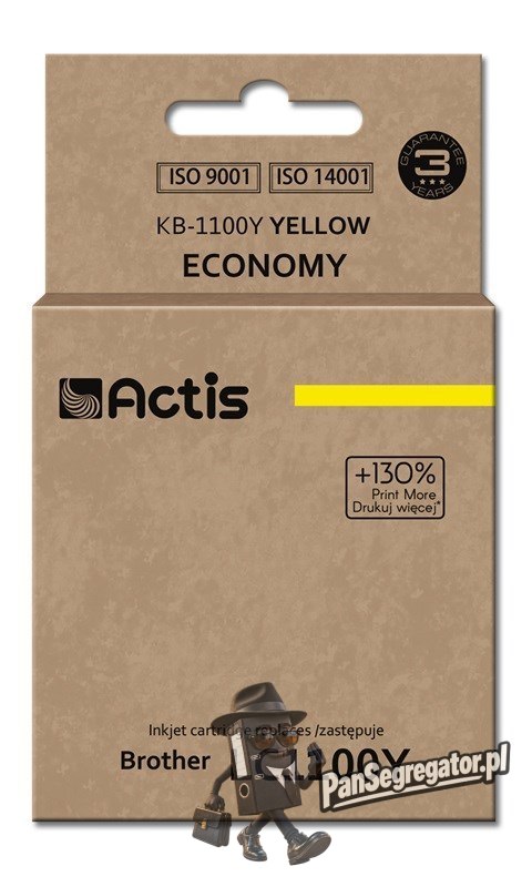 Actis KB-1100Y Tusz (zamiennik Brother LC1100Y/980Y; Standard; 19 ml; żółty)