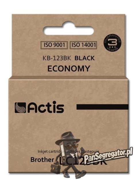 Actis KB-123Bk Tusz (zamiennik Brother LC123BK/LC121BK; Standard; 15 ml; czarny)