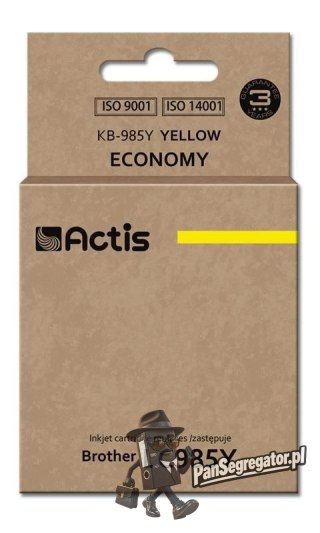 Actis KB-985Y Tusz (zamiennik Brother LC985Y; Standard; 19,5 ml; żółty)