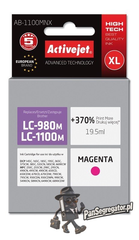 Activejet AB-1100MNX Tusz (zamiennik Brother LC1100M/980M; Supreme; 19,5 ml; czerwony)