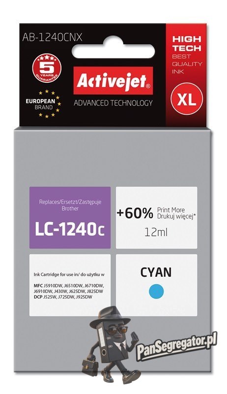 Activejet AB-1240CNX Tusz (zamiennik Brother LC1240C/1220C; Supreme; 12 ml; niebieski)