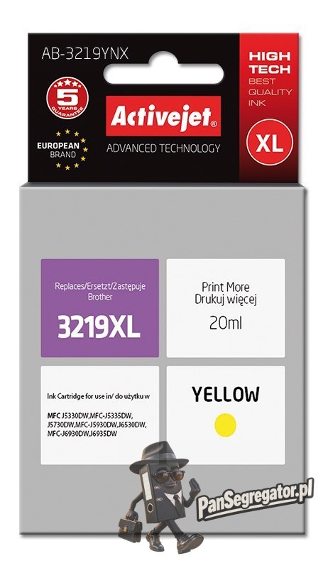 Activejet AB-3219YNX Tusz (zamiennik Brother LC3219Y XL ; Supreme; 20 ml; żółty)