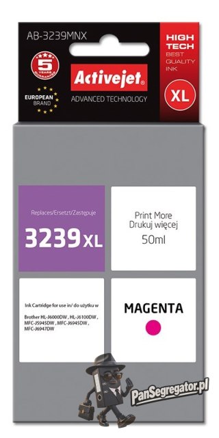 Activejet AB-3239MNX Tusz (zamiennik Brother LC3239XLM; Supreme; 50 ml; purpurowy)