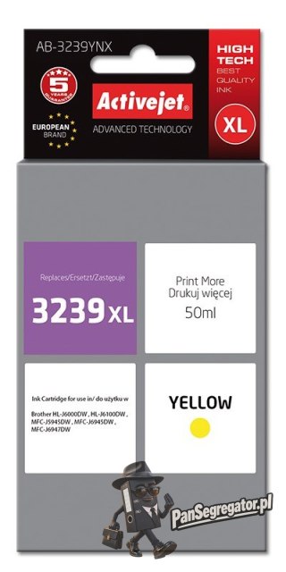 Activejet AB-3239YNX Tusz (zamiennik Brother LC3239XLY; Supreme; 50 ml; żółty)