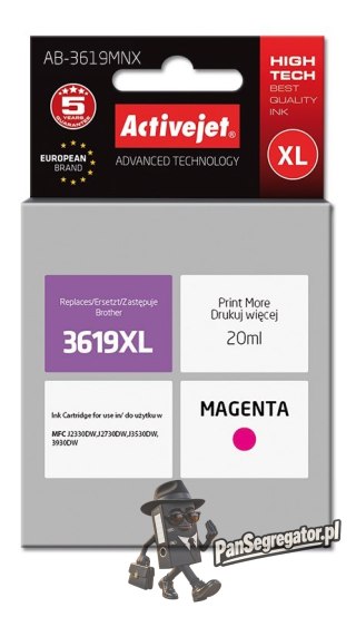 Activejet AB-3619MNX Tusz (zamiennik Brother LC3619M XL; Supreme; 20 ml; czerwony)