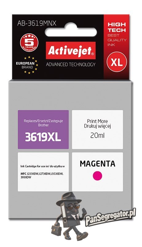 Activejet AB-3619MNX Tusz (zamiennik Brother LC3619M XL; Supreme; 20 ml; czerwony)