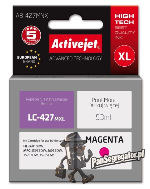 Activejet AB-427MNX Tusz (zamiennik Brother LC-427MXL; Supreme; 53 ml; czerwony)