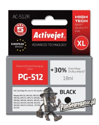 Activejet AC-512R Tusz (zamiennik Canon PG-512; Premium; 18 ml; czarny)