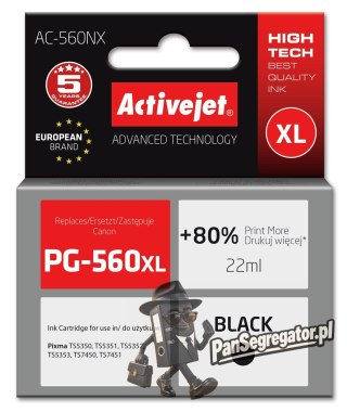 Activejet AC-560NX Tusz (zamiennik Canon PG-560XL; Supreme; 22 ml; czarny)