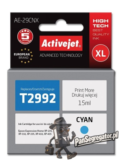 Activejet AE-29CNX Tusz (zamiennik Epson 29XL T2992; Supreme; 15 ml; niebieski)