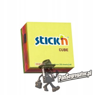 Bloczek samoprzylepny 51x51mm 250k mix 5 kolorów neonowych STICK"N 21203