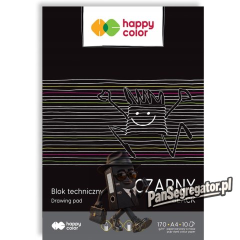 Blok techniczny A4 10k 170g czarny HA 3717 2030-9 HAPPY COLOR