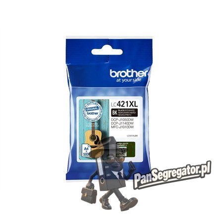 Brother LC-421XLBK nabój z tuszem 1 szt. Oryginalny Wysoka (XL) wydajność Czarny