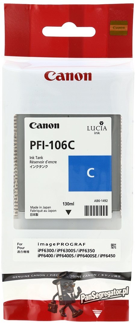 Kaseta Canon PFI-106C błękitna
