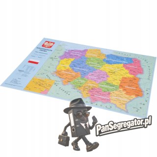 Podkład szkolny na biurko MAPA POLSKA 55x38 KRESKA