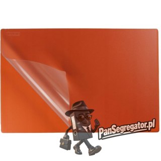 Podkładka na biurko z przezroczystą folią 38x58cm PVC pomarańczowa BIURFOL KPB-01-04