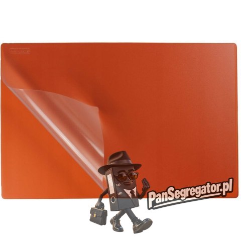 Podkładka na biurko z przezroczystą folią 38x58cm PVC pomarańczowa BIURFOL KPB-01-04