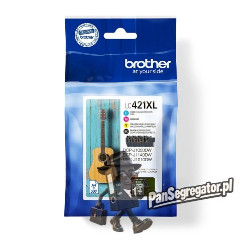 Tusz Brother LC-421XLVAL PagePack 4szt. XL (Czarny, Cyjan, Purpurowy, Żółty)