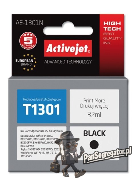 Activejet AE-1301N Tusz (zamiennik Epson T1301; Supreme; 32 ml; czarny)