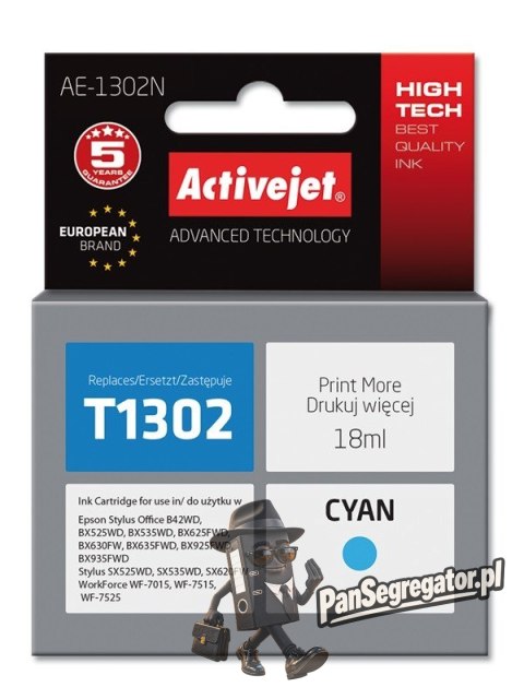Activejet AE-1302N Tusz (zamiennik Epson T1302; Supreme; 18 ml; niebieski)