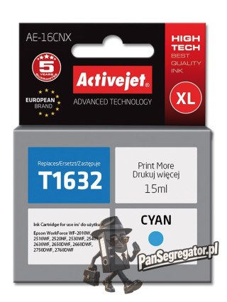 Activejet AE-16CNX Tusz (zamiennik Epson 16XL T1632; Supreme; 15 ml; niebieski)