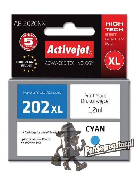 Activejet AE-202CNX Tusz (zamiennik Epson 202XL H24010; Supreme; 12 ml; niebieski)
