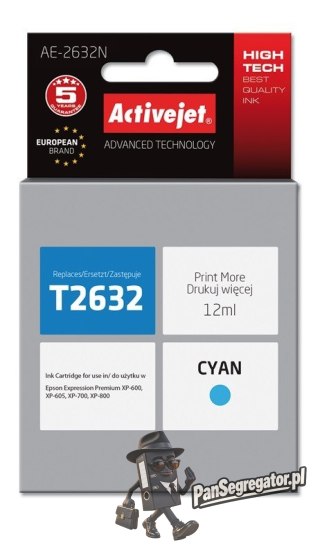Activejet AE-2632N Tusz (zamiennik Epson 26 T2632; Supreme; 12 ml; niebieski)