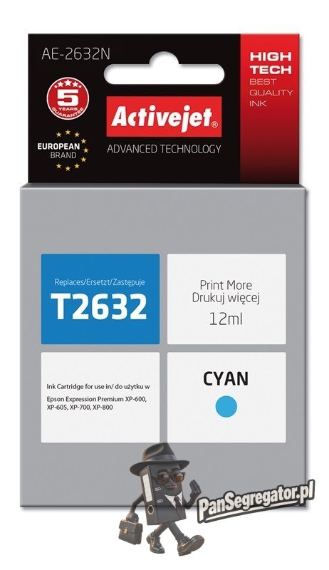 Activejet AE-2632N Tusz (zamiennik Epson 26 T2632; Supreme; 12 ml; niebieski)