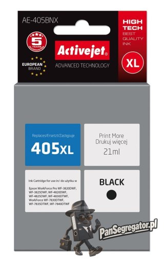 Activejet AE-405BNX Tusz (zamiennik Epson 405XL C13T05H14010; Supreme; 21ml; czarny)