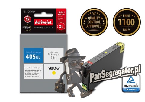 Activejet AE-405YNX Tusz (zamiennik Epson 405XL C13T05H44010; Supreme; 18ml; żółty)