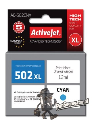Activejet AE-502CNX Tusz (zamiennik Epson 502XL W24010; Supreme; 12 ml; niebieski)