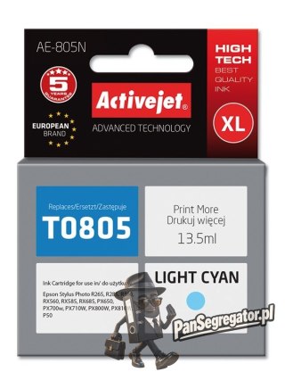 Activejet AE-805N Tusz (zamiennik Epson T0805; Supreme; 13,5 ml; jasny niebieski)