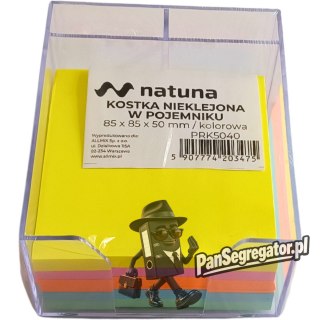 Bloczek nieklejony 85x85x50mm kolorowy + pojemnik NATUNA