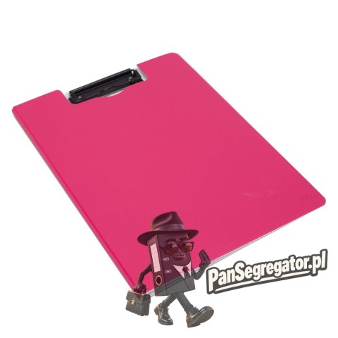 Deska z klipem pionowa A4 zamykana PP RIO różowa EF75002 PINK DELI